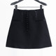 Xiaojingjia 2024 autumn and winter casual and fashionable solid color short skirt European and American street high waist A-line skirt small black skirt women