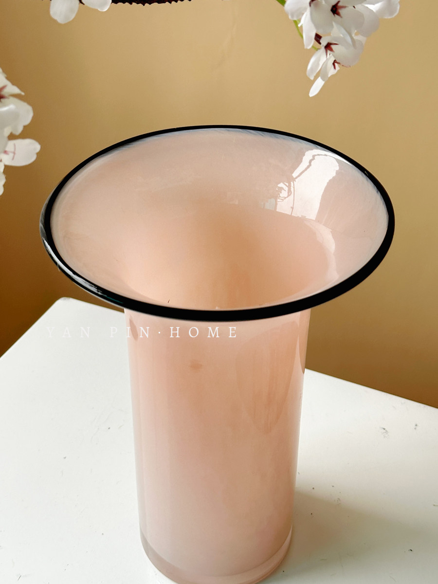 Glazed open pink vase ornaments, simple entrance hall ornaments, living ...