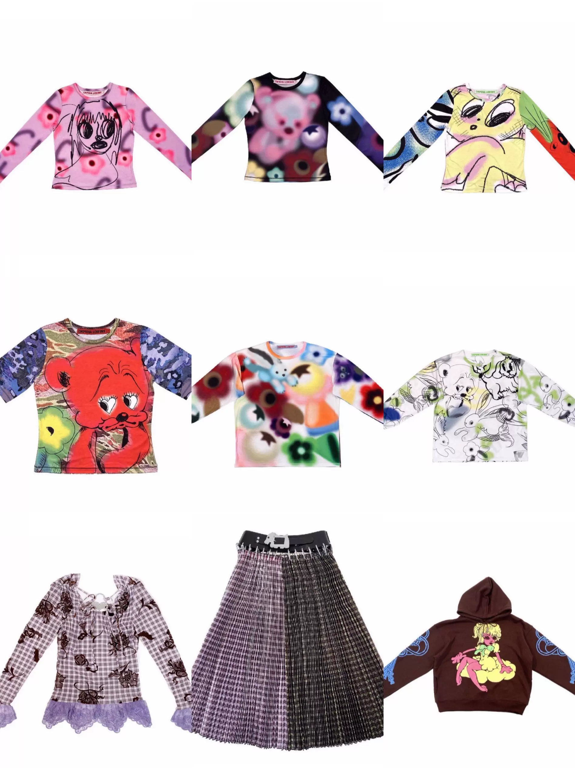 Chopova Lowena 長袖トップス イラストプリント 個性的 y2k 国内现货