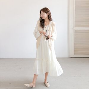 
Holiday style ~ maternity dress autumn sweet embroidery French ethnic style mid-length trendy mom elegant spring and autumn