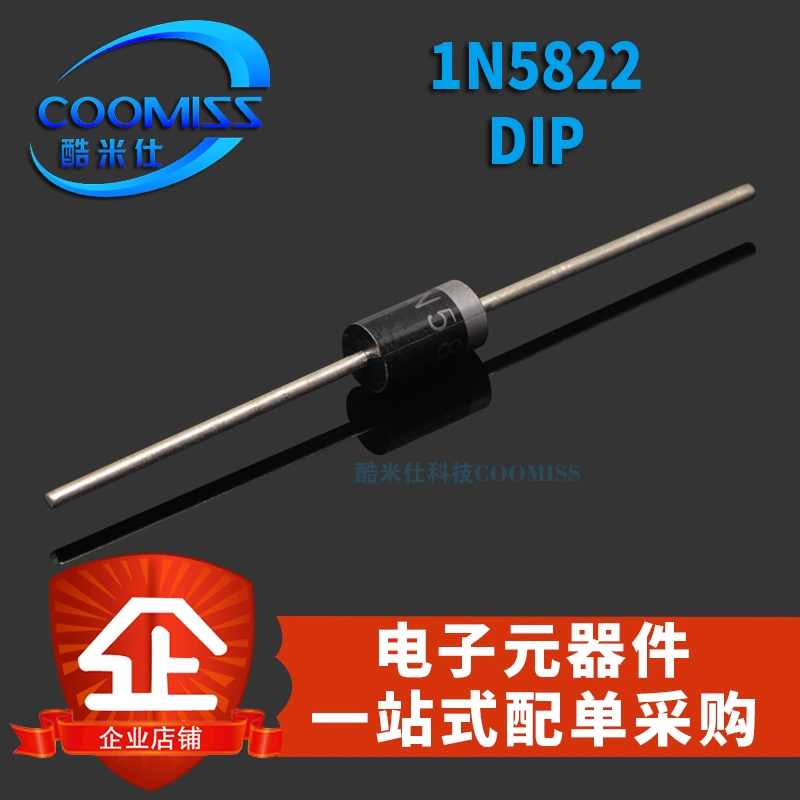 Diode Schottky plug-in 1N5817/1N5819/1N5822/1N5825 DO-41 để ngăn dòng chảy ngược diot ổn áp