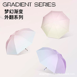 Umbrella for Women, Dual-Use for Sun and Rain, Foldable Sun Umbrella, Gradient Parasol, Sun Protection, Uv Protection, Automatic, Compact and Stylish