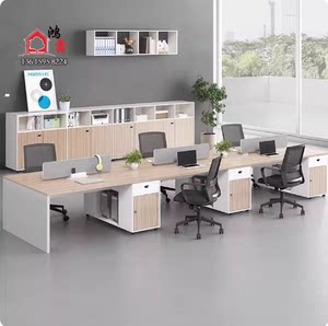 
Simple staff desk 4/6-seat panel desk and chair combination with screen workstation staff table can be customized