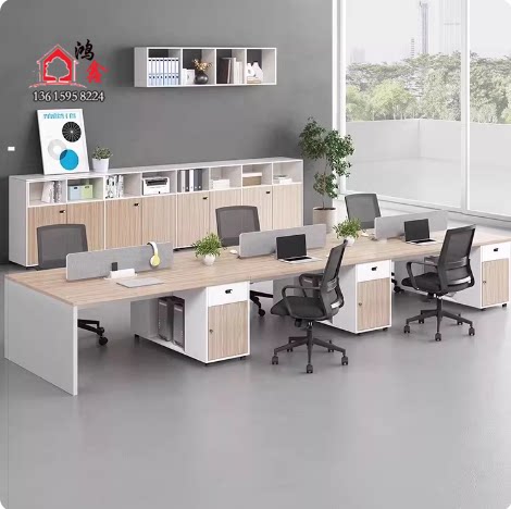 
Simple staff desk 4/6-seat panel desk and chair combination with screen workstation staff table can be customized