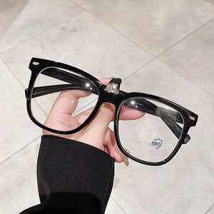 Black -frame glasses Women's Korean edition tide myopia can be equipped with plain artifact big face, thin flat light anti -blue light eye rack