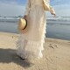 European Station 2025 Spring New V+.COM Fashionable and versatile mesh mid-length skirt Cake skirt
