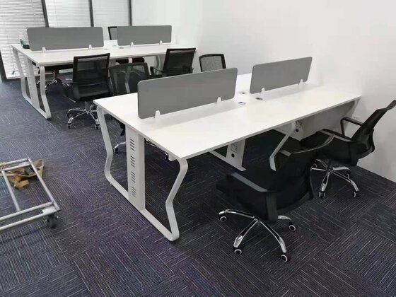 Shenzhen office furniture custom steel shelf table multiplayer table dual -level employee multiplayer card position employee table
