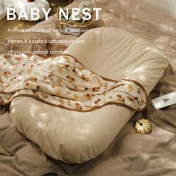 Bed-In-Bed Newborn Baby Floor Sleeping Nest, Anti-Pressure Soothing and Anti-Startle Feeding and Lying Device