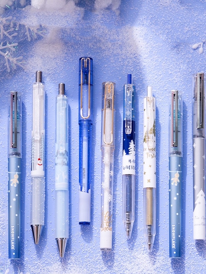 晨光冰雪限定按动ins简约冷淡风中性笔