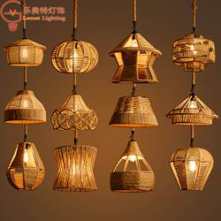 Hemp Rope Pendant Light, Retro Personalized Creative Lighting Fixture, Bedroom, Living Room, Industrial Style, Restaurant, Bar Decoration, Corridor, Hallway Light