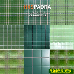 Hxspadra Trendy Dark Green Mosaic Ceramic Tiles for Kitchen, Dining Room, Bathroom, Sink, Swimming Pool, and Wall Tiles