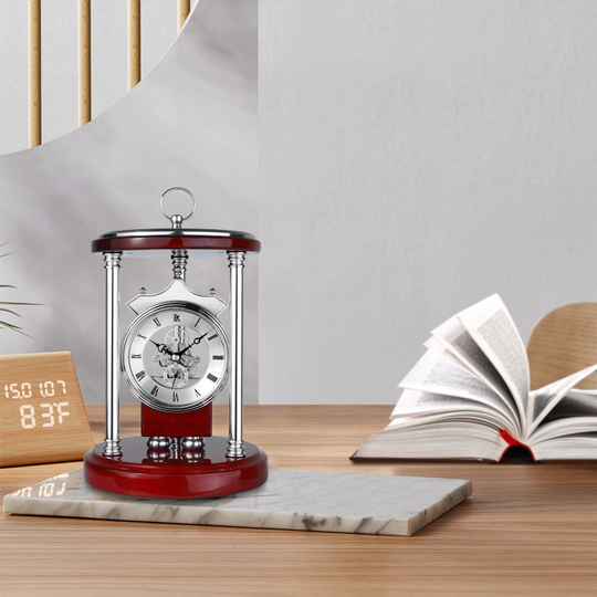 Timess Tabletop Clock - Modern Metal Silent Quartz Clock for