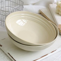 Keeping ®   Vintage Ceramic Bowl, Household Tableware, Creative and Unique Large Soup Bowl, Noodle Bowl, Salad and Fruit Bowl, Minor Flaws