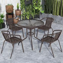 Outdoor Leisure Table and Chairs for Courtyard, Waterproof and Sun-Resistant, Suitable for Garden, Yard, Small Balcony, Tea Drinking, and Foldable Outdoor Coffee Table