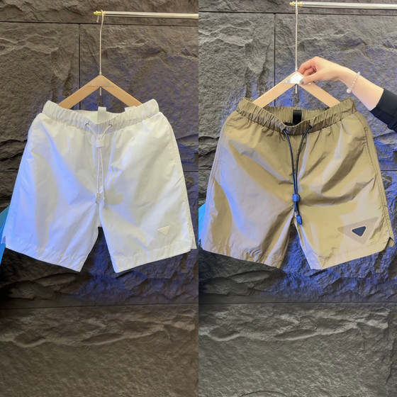 Men's new summer quick-drying fashion casual shorts trendy triangle simple loose five-point shorts beach pants