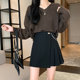 Retro college skirt for women with autumn chain A-line high waist design Korean version slim sweet and cool irregular short skirt