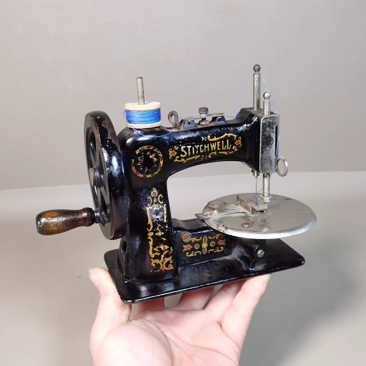 民藝家具　衝立　骨董 SINGER勝家古董手搖縫紉機1892年英國製純機械無箱蓋縫紉機歐洲