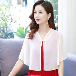 Sunscreen Cloak Shawl Women's All-match Cardigan With Skirt And Trendy Summer Thin Coat Korean Version Short Chiffon Small Shawl