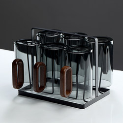 High Borosilicate Glass Tea Cup, High Temperature Resistant, Solid Wood Handle, Anti-Scalding, Simple Household Water Cup, Office Tea Cup