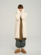 Deer and bird draping warmth thick velvet long cotton jacket 6395
