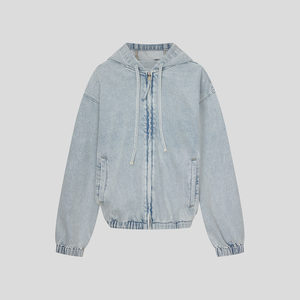 
UR Domestic Purchasing 2025 Winter Men's Casual Distressed Washed Hooded Denim Jacket UUY850027