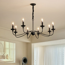 American Retro Living Room Chandelier, French Country Dining Room Candle Lamp, Wabi-Sabi Style Bungalow Study Bedroom Room Lighting Fixtures