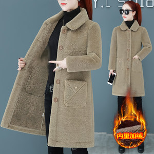 
Small mink wool coat for women's mid-length autumn and winter new thickened fur integrated winter woolen coat