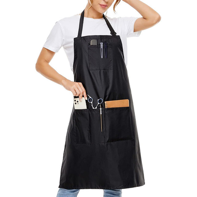 
Cross-border Amazon waterproof and oil-proof halter apron for kitchen, aquatic products, car wash, outdoor gardening work clothes with printed logo