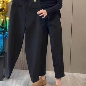 
European trousers for women in spring and summer new high-end straight cigarette pants slimming fashionable suit harem pants stretch casual pants