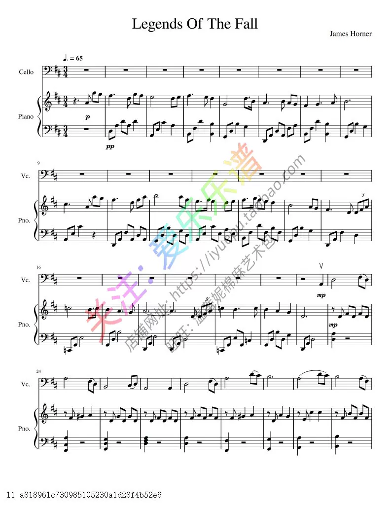 the ludlows 燃情岁月 legends of the fall 大提琴谱 钢琴伴奏谱