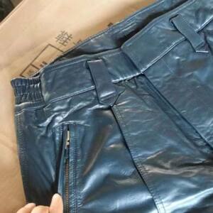 02 80 % new flying leather pants leather pants men's winter thickened loose motorcycle middle -aged and old winter flying leather pants