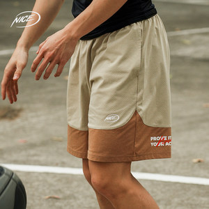 
NICEID NICE American basketball shorts color block mesh practical training sports loose breathable four-quarter pants