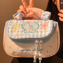 Cute and Good-Looking Portable Cosmetic Bag for Women, Large-Capacity Skin Care Product Partitioned Storage Bag, Travel Toiletry Bag