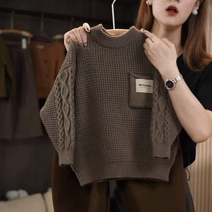 Retro boys casual loose sweater autumn and winter 2025 new children's pullover versatile knitted sweater for small and medium-sized children to keep warm