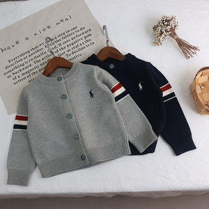 
Children's Spring Knitted Cardigan 2026 Boys and Girls Korean Style Embroidered Sweater Jacket Baby College Style Casual Outerwear