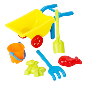 Children's baby girl sandy toy cart, boys to play sand digging toy set shovel and barrel tools