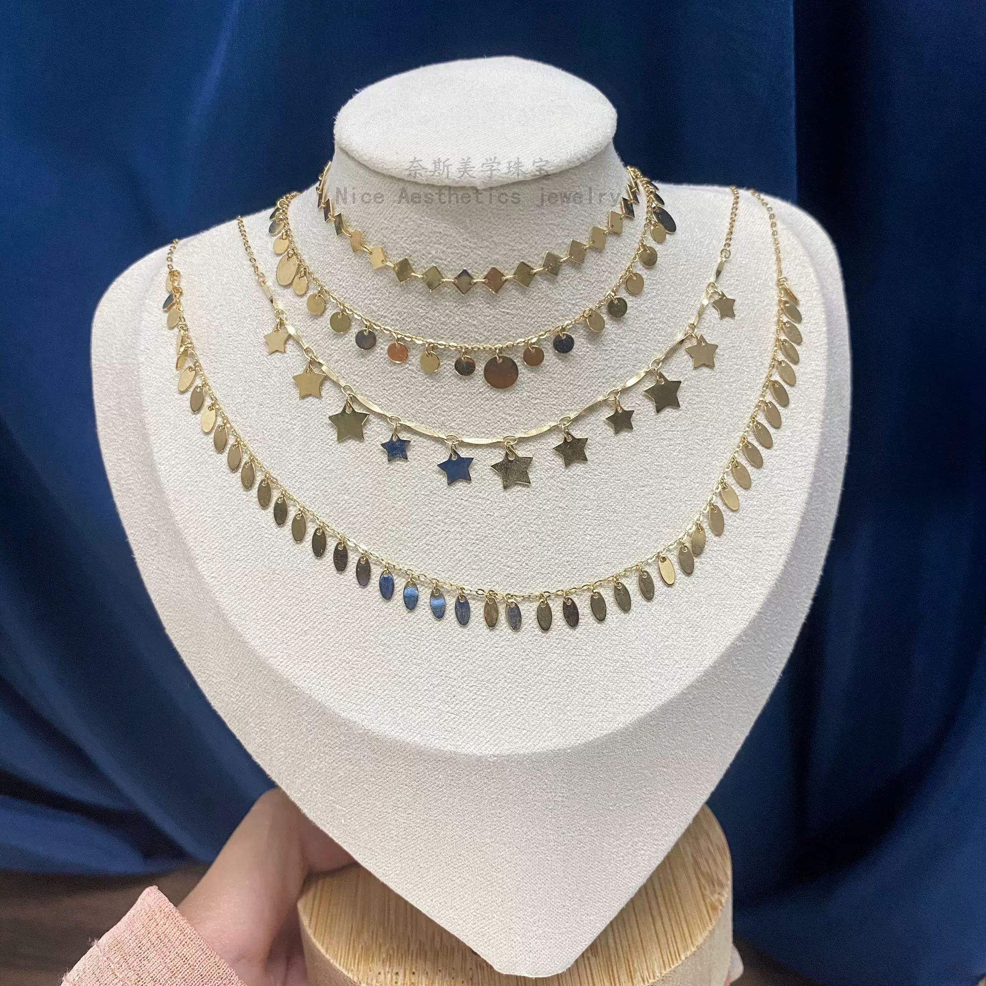 奈斯美学珠宝18k金爆闪项链劲链手链耳饰亮片专拍链接 奈斯美学珠宝18k金爆闪项链劲链手链耳饰亮片专拍链接