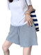 Large size gray sports and casual shorts for women in summer fat mm elastic loose straight mid-leg loose wide-leg five-point pants