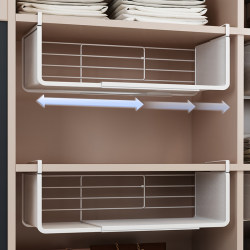 Expandable Hanging Storage Rack Wardrobe Organizer Layering Tool Closet Cabinet Hanging Clothes Organizer Divider Board