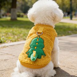Dog Clothes Pet Autumn and Winter Style Teddy Bichon Schnauzer Small and Medium-Sized Dogs Cute Traction Vest Fleece Jacket