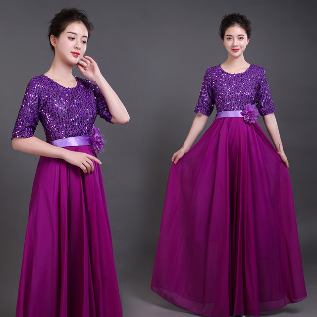 Plataz Choir Evening Dress Women 2025 New Summer Adult Performance Dress Recitation Host Conductor Dress