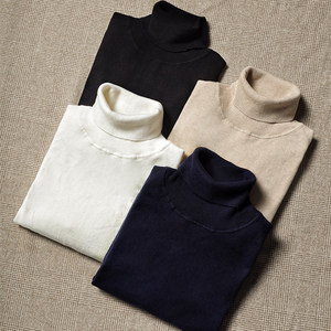 CM Naples Empress Cashmere long velvet cotton blended business leisure high -necked men's long -sleeved sweater pullover sweater