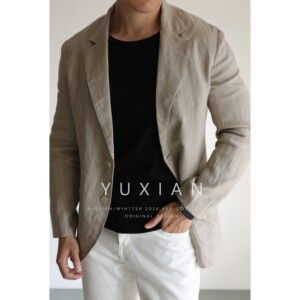 
YUXIAN spring and summer 100% linen casual business suit thin slim men's suit jacket commuting breathable