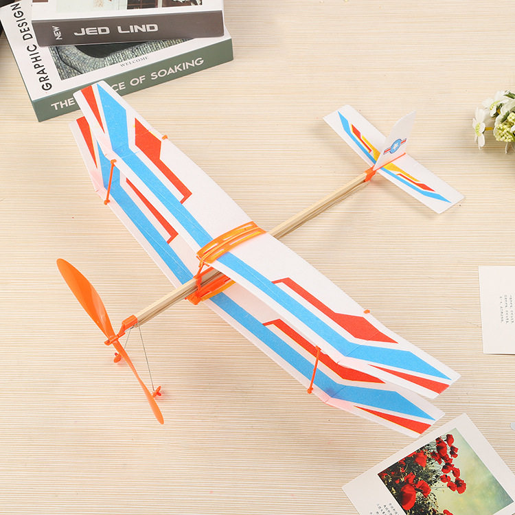 Générique Avion À Propulsion Élastique - Planeur Enfant | Cadeau d'anniversaire Enfant Avion à Élastique pour Jardin Plage Extérieur