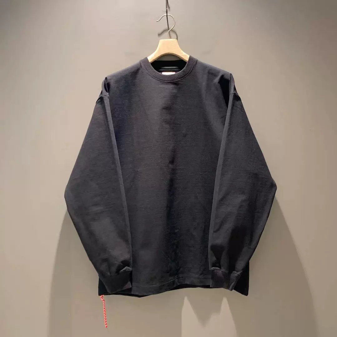 现货BEAMS JAPAN Stretch Loose LS Tee日产红绳纯色长袖T恤21SS-Taobao