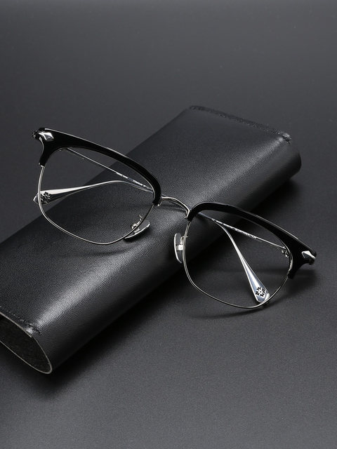 Muchuan 148MM glasses frame men's big face science and engineering titanium frame retro eyebrow line half frame myopia can match degree eye frame
