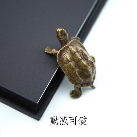 启明文房铜龟笔搁小笔架摆件乌龟龙龟