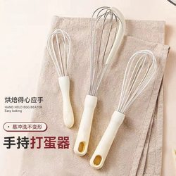 Stainless Steel Egg Beater Manual Household Kitchen Baking Mini Small Cake Cream Whipper Egg Mixer