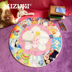 Mizuki Mizuki X Ollie Frog Original Illustration Entryway Doormat, Faux Cashmere, Stain-Resistant, Atmospheric, Non-Slip Carpet