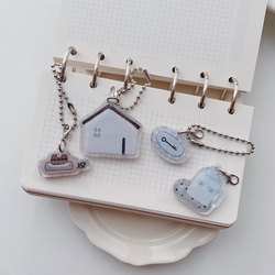 Zian.Paper｜ Item Display Series House Hand-Painted Double-Sided Epoxy Pendant Journal Gift 3cm